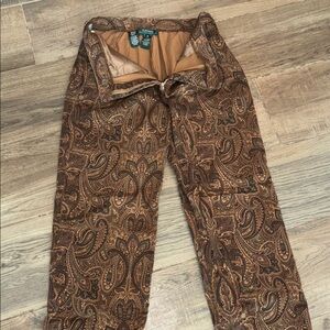 Lauren Ralph Lauren Brown Paisley Design pants